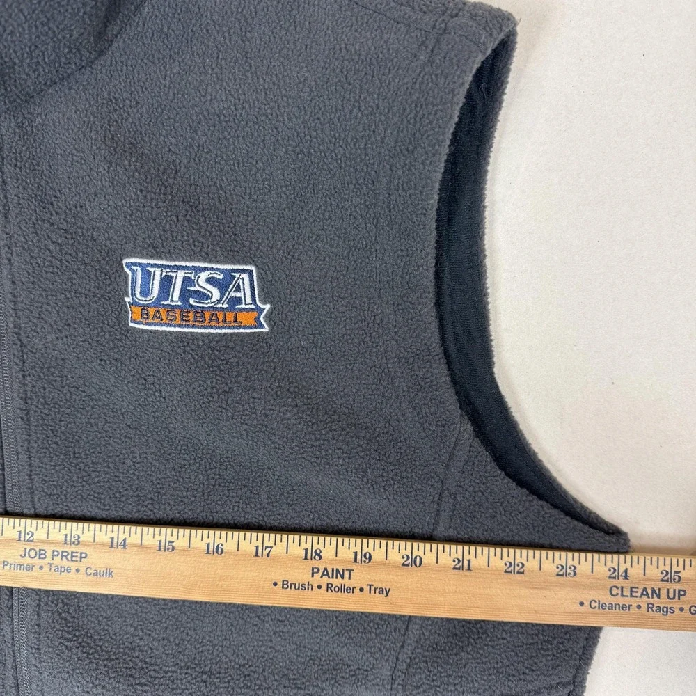 UTSA Roadrunners Vest Mens Large Gray‎ NCAA Baseball Port Authority Fleece
